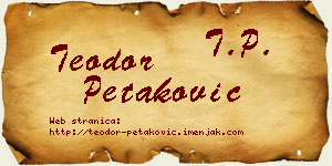 Teodor Petaković vizit kartica